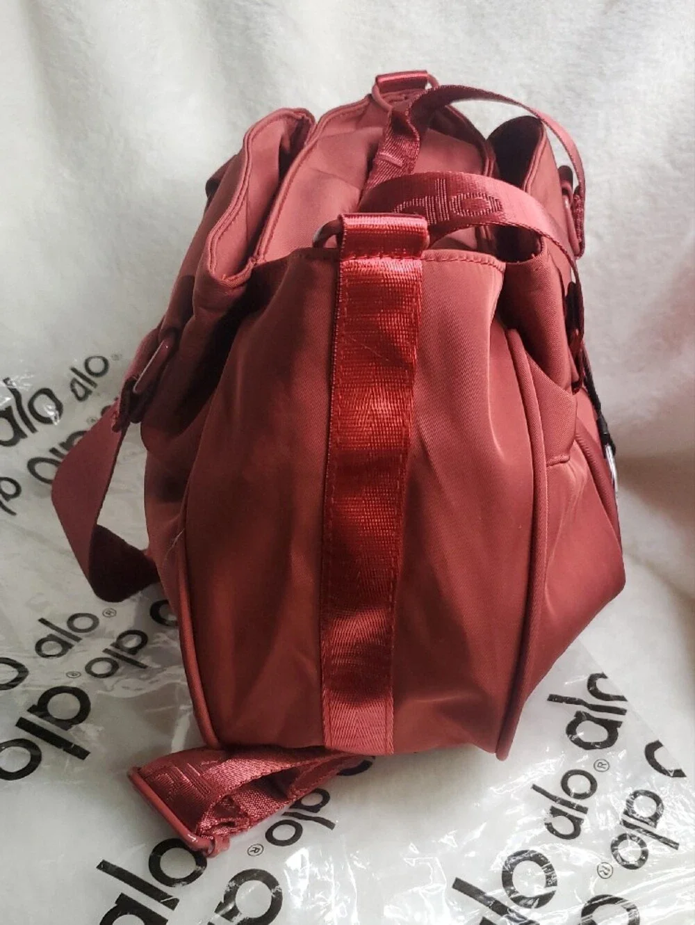 ALO Yoga Red Shoulder Bag with Detachable Branded Strap